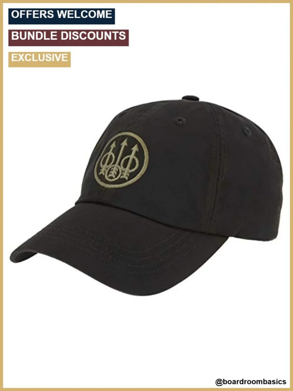 Waxed Cotton Hunting Outdoor Casual Hat Adjustable Trident Logo